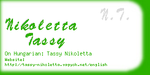 nikoletta tassy business card